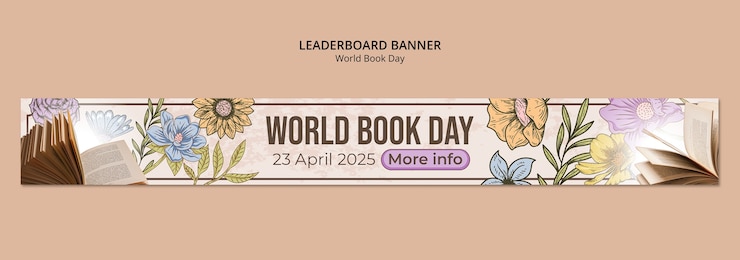 PSD gratuito template per la celebrazione della giornata mondiale del libro
