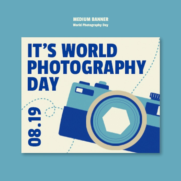 PSD gratuito template per la celebrazione della giornata mondiale della fotografia
