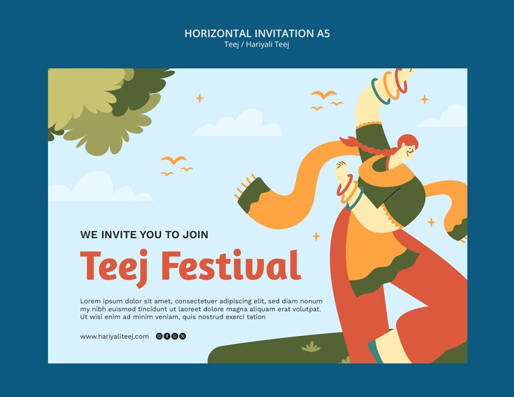 PSD gratuito template per la celebrazione di hariyali teej