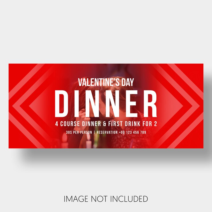 PSD Gratis template spanduk restoran pasangan hari valentine