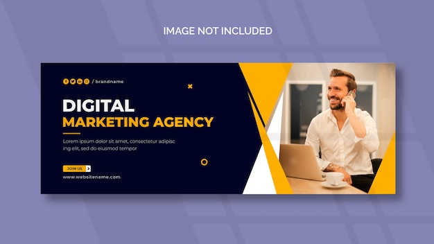 Template voor de voorpagina van digitale marketing op Facebook