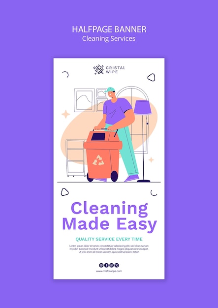 Gratis PSD template voor het aanbod van reinigingsdiensten