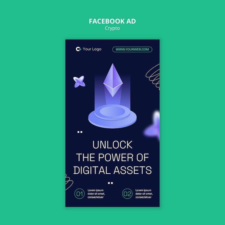 Gratis PSD template voor het concept van een cryptovaluta