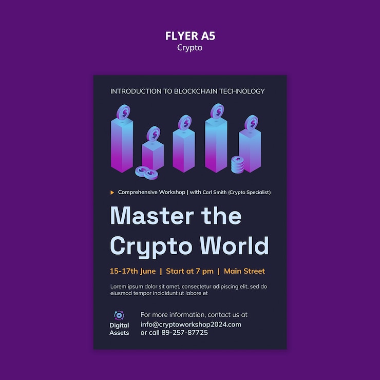 Gratis PSD template voor het concept van een cryptovaluta