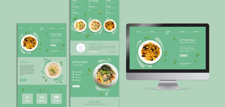 PSD Gratis template with italian food