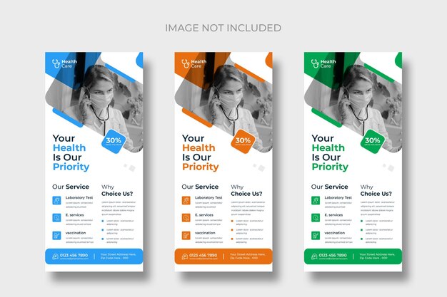 Templates voor medische rackkaart of dl-flyer