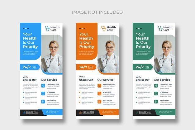 Templates voor medische rackkaart of dl-flyer