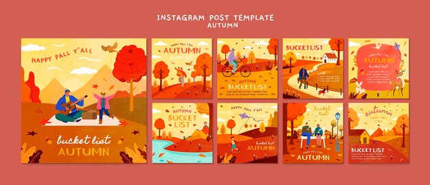 Temporada de otoño de diseño plano