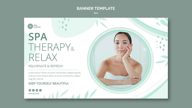 Terapia termale rilassarsi modello di banner di fine settimana
