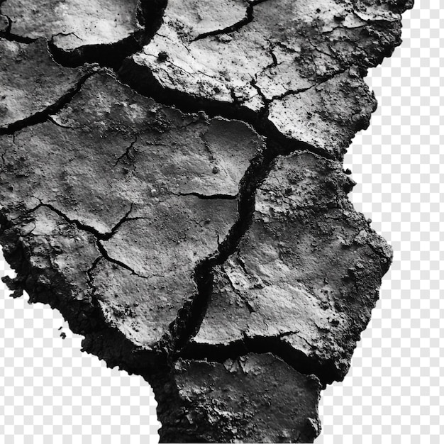 Terra spaccata uno studio monocromatico della siccità