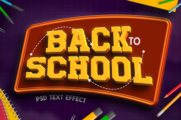 Gratis PSD terug naar school bewerkbaar teksteffect