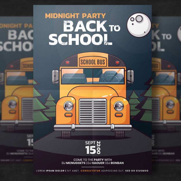 Terug naar school flyer-sjabloon