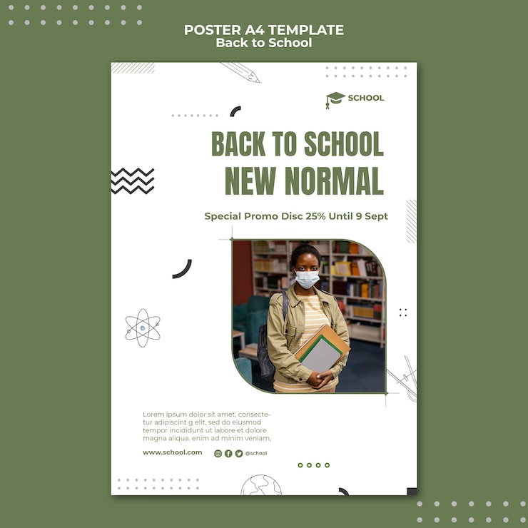 Gratis PSD terug naar school poster sjabloon