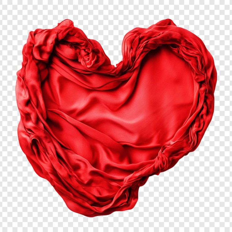 PSD gratuito tessuto a forma di cuore rosso un disegno di san valentino