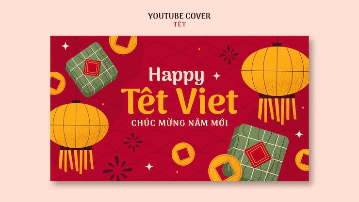 PSD Gratis tet festival template design