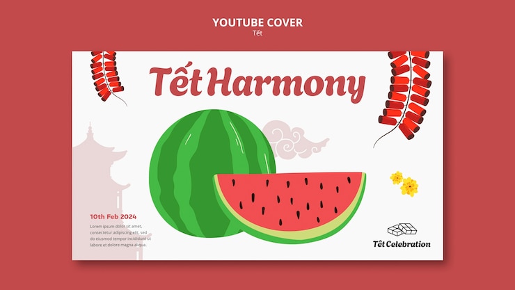 PSD Gratis tet festival template design