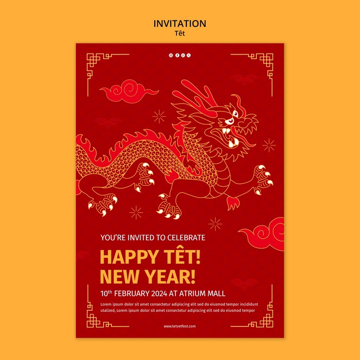 PSD Gratis tet festival template design