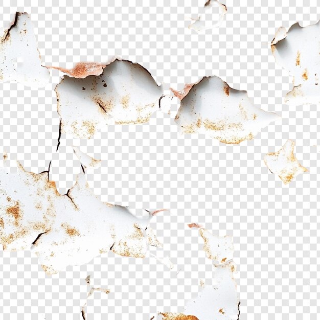 Textura de pintura blanca que se desprende con óxido