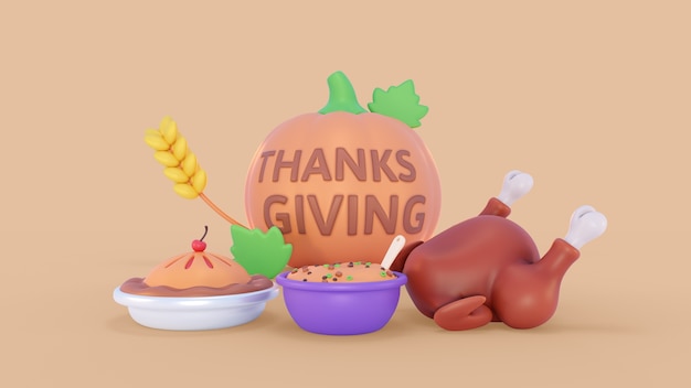 Gratis PSD thanksgiving composities met pompoen