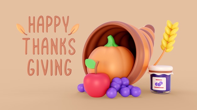 Gratis PSD thanksgiving composities met vers fruit