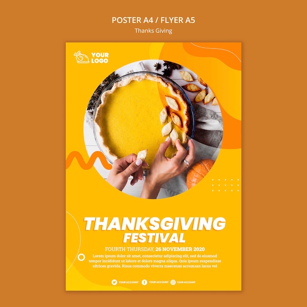 Gratis PSD thanksgiving concept folder sjabloon