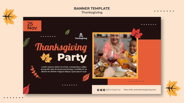 Gratis PSD thanksgiving ontwerpsjabloon van banner