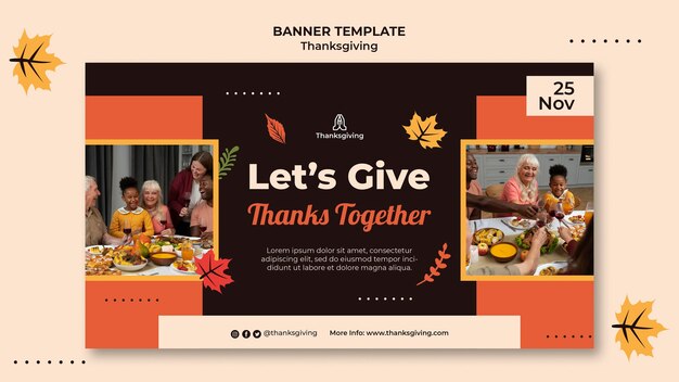 Thanksgiving ontwerpsjabloon van banner