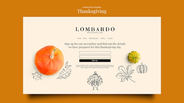 Gratis PSD thanksgiving-sjabloonontwerp