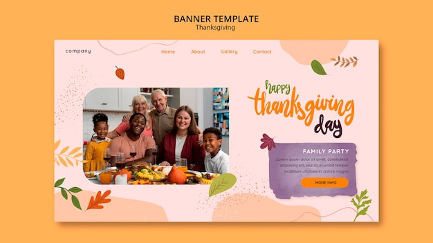 Gratis PSD thanksgiving-sjabloonontwerp