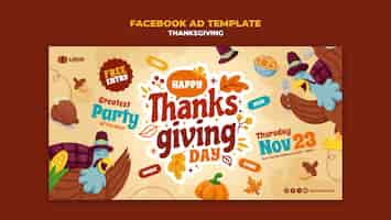 Gratis PSD thanksgiving viering facebook-sjabloon