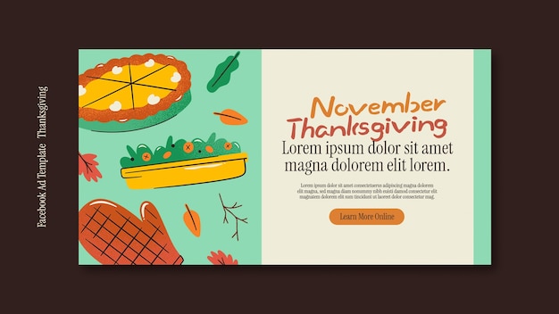 Gratis PSD thanksgiving viering facebook-sjabloon