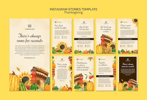 Gratis PSD thanksgiving viering instagram verhalencollectie