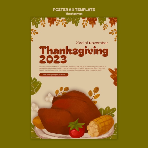 Thanksgiving viering poster sjabloon