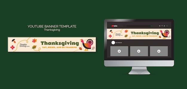 Gratis PSD thanksgiving viering youtube-banner