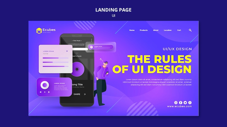 PSD Gratis the rules of ui design landing page template
