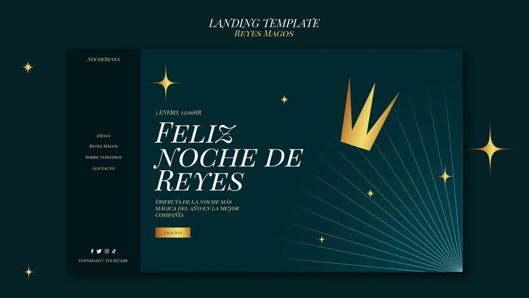 PSD Gratis the wise men celebration landing page template