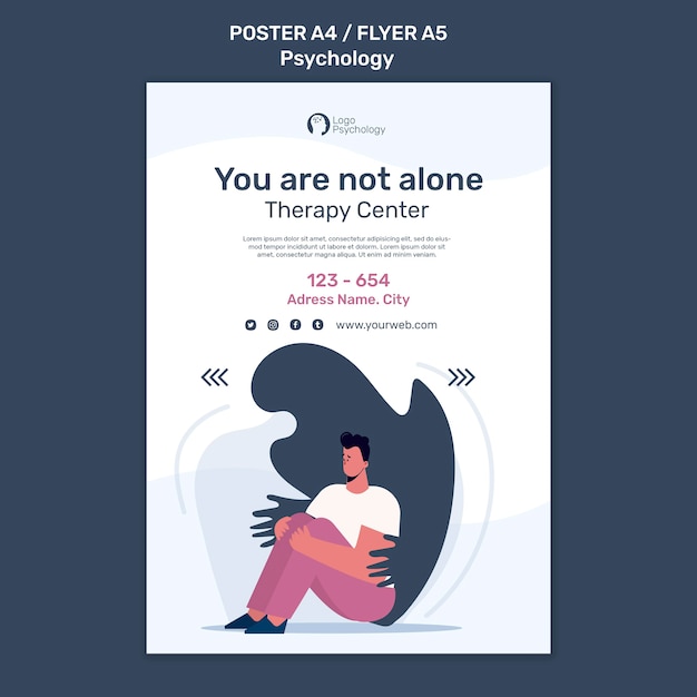 Gratis PSD therapiecentrum poster sjabloon