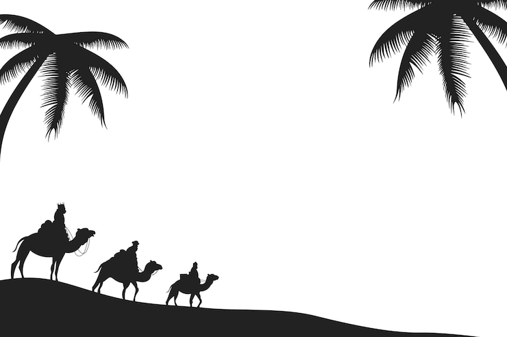 PSD Gratis three kings day silhouette illustration