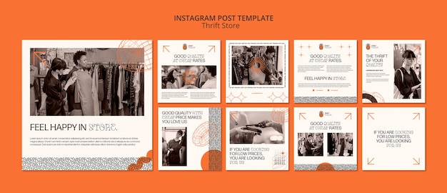 Gratis PSD thrift store concept instagram berichten sjabloon