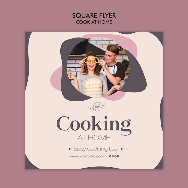 Gratis PSD thuis koken flyer sjabloon