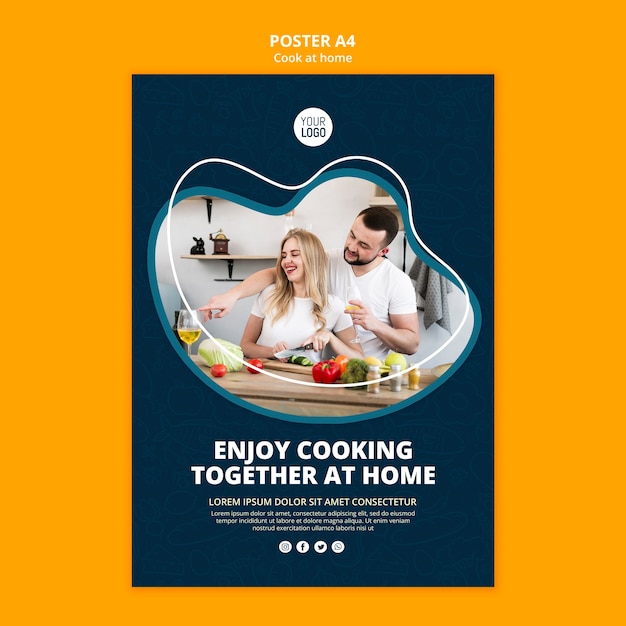 Gratis PSD thuis koken posterontwerp