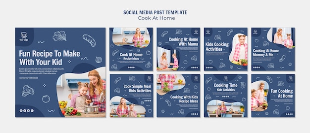 Gratis PSD thuis koken social media post