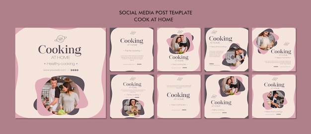 Gratis PSD thuis koken social media post