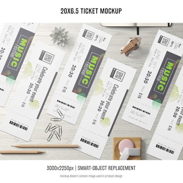 Gratis PSD ticket mockup