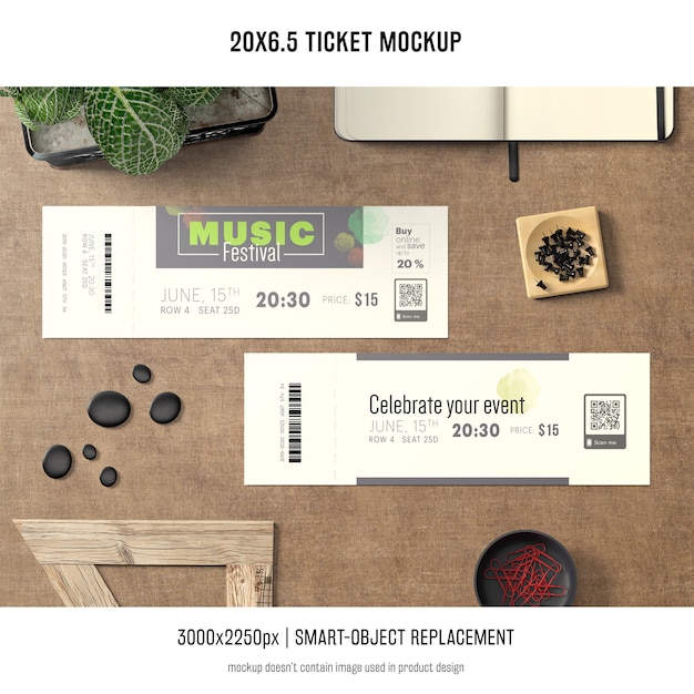 Gratis PSD ticket mockup