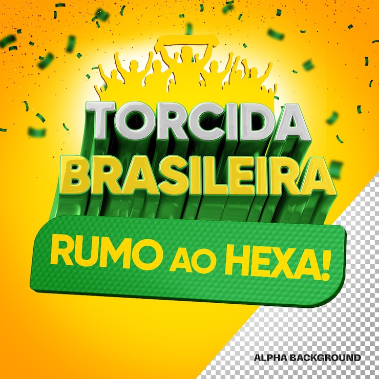 PSD gratuito tifosi brasiliani della coppa del mondo della guarnizione 3d