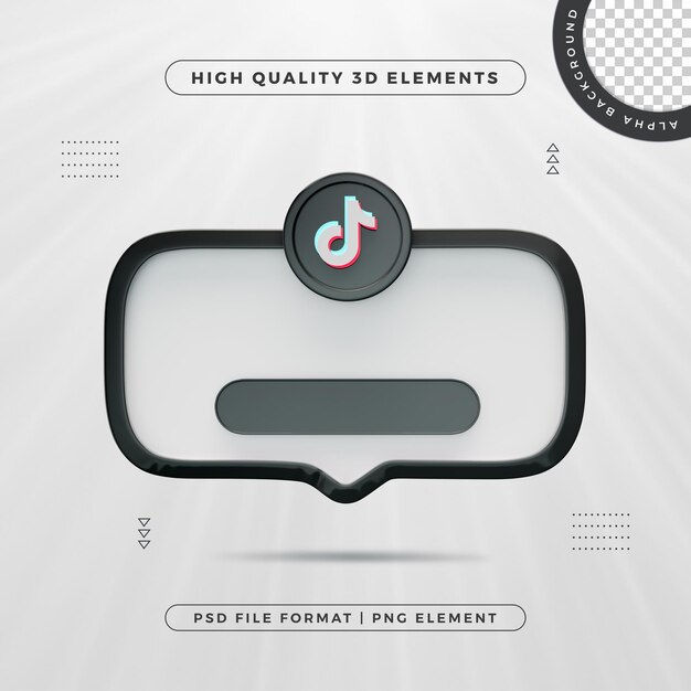 Tiktok nos sigue Banner Elemento Icono aislado Renderizado en 3D