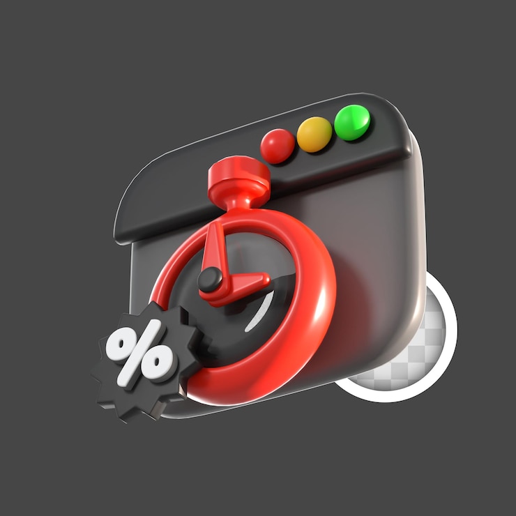 Gratis PSD timer voor beperkte tijd biedt 3d-illustratie