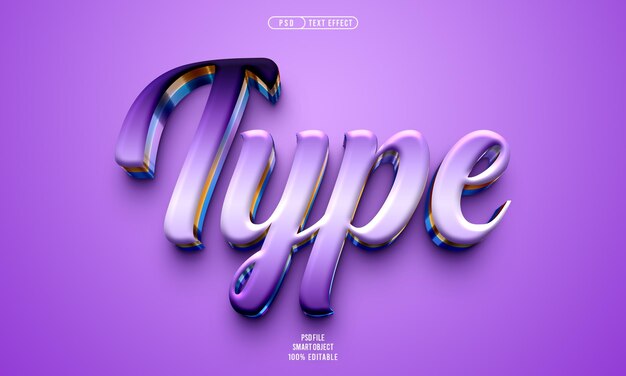 Tipo de efecto de texto editable en 3D
