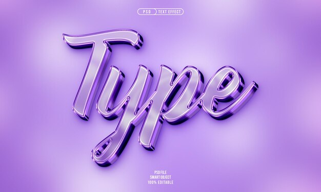 Tipo de efecto de texto editable en 3D